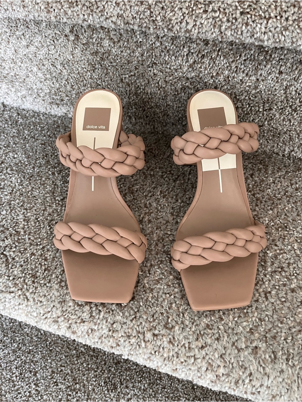 DOLCE VITA Braided Straps Sandals
Color Cafe Stella
Size 7.5
3 inch heel - Picture 7 of 13